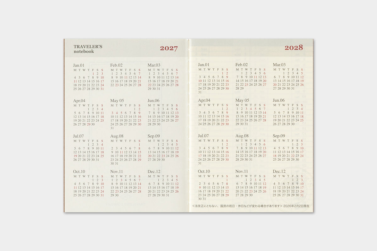 Traveler's Notebook Company - Passport - 2027 Kalender Weekly