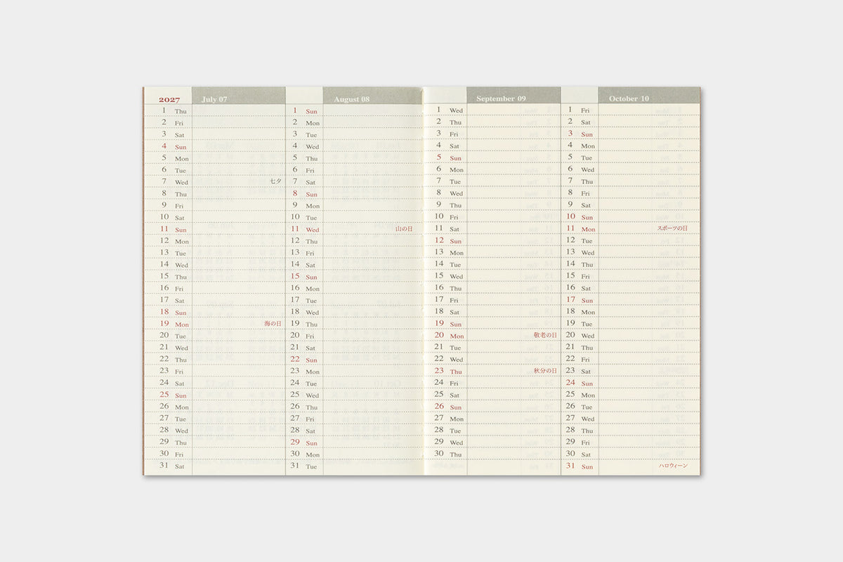 Traveler's Notebook Company - Passport - 2027 Kalender Weekly