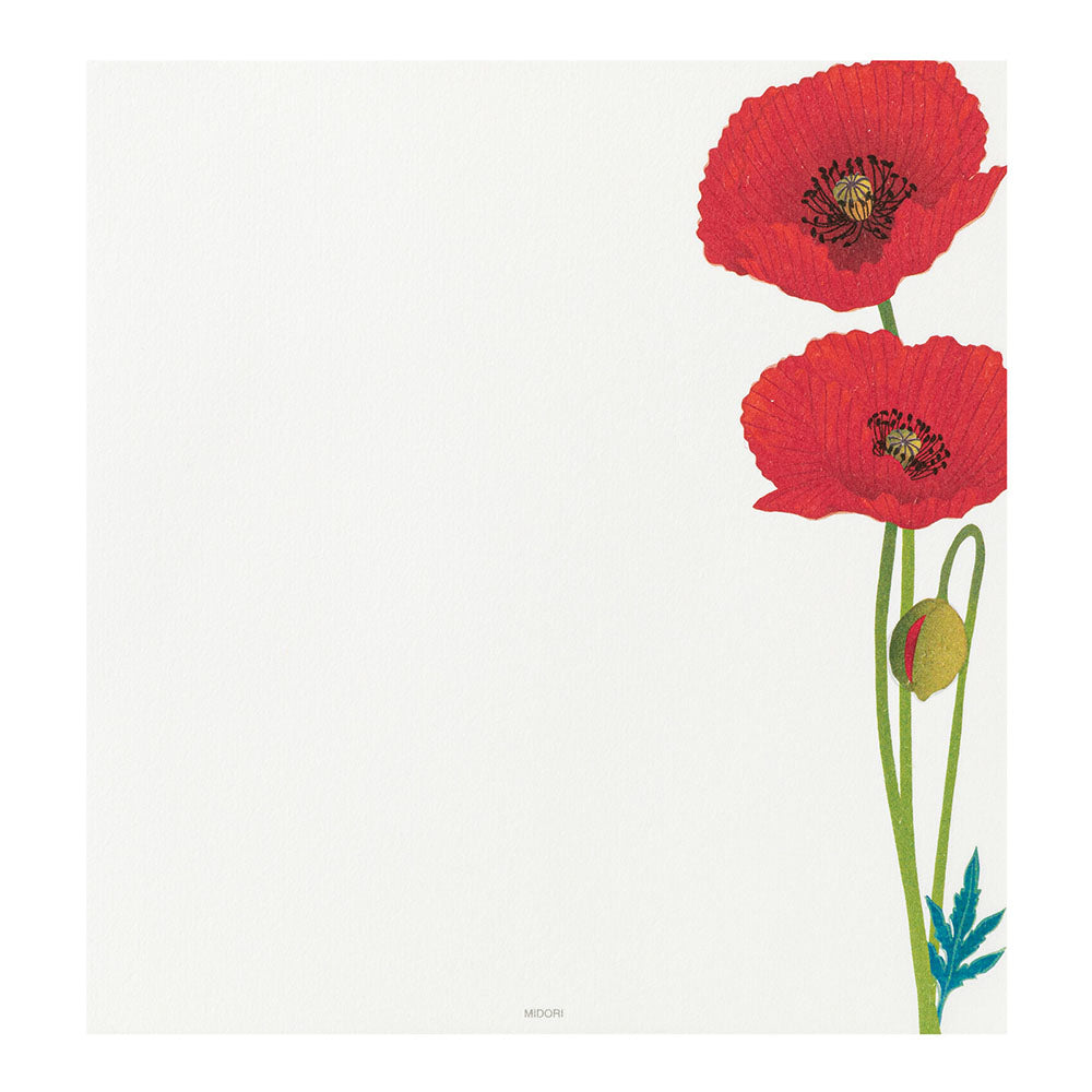 Midori - Seasonal Paper Briefpapier Edition Spring - Poppy