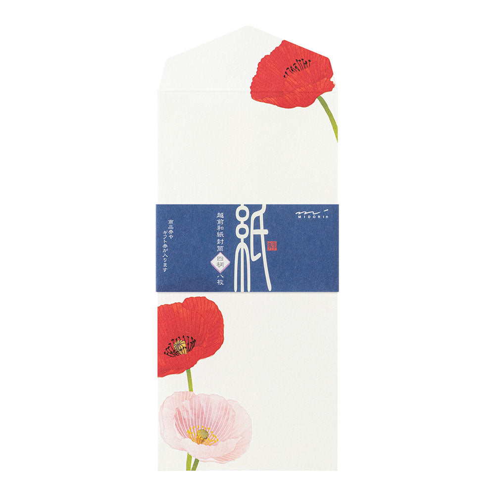 Midori - Seasonal Paper Briefumschlag Edition Frühling - Poppy