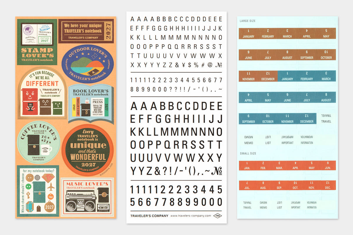 Traveler's Notebook - Kalender 2027 - Sticker Set