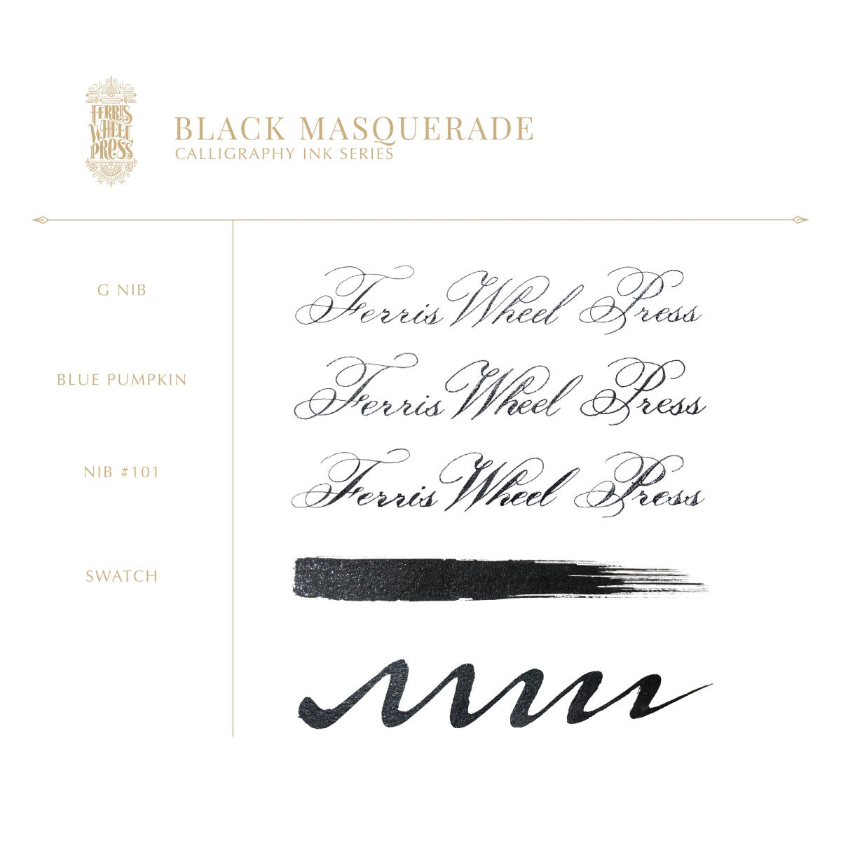Ferris Wheel Press - Calligraphy Ink - Black Masquerade