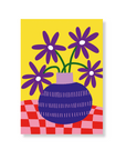 Postkarte Blumenvase Astern
