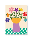 Postkarte Blumenvase Margeriten