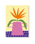 Postkarte Blumenvase Strelitzien