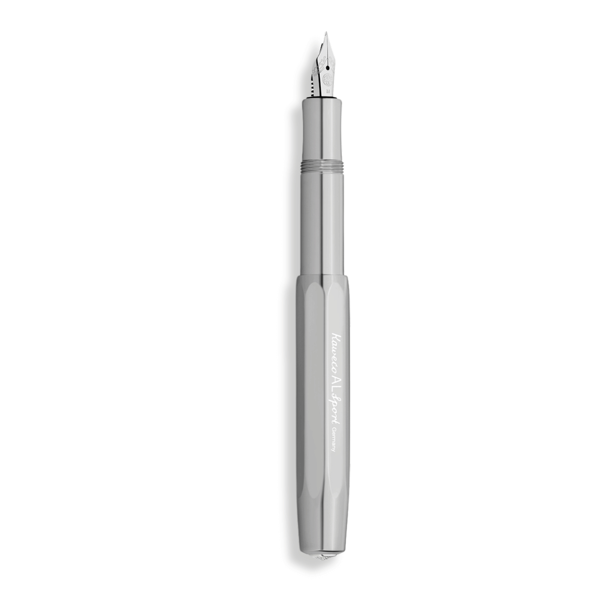 Kaweco AL Füllhalter roh mit aufs Ende geschraubter Kappe.