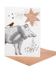 Scarf card, wild boar