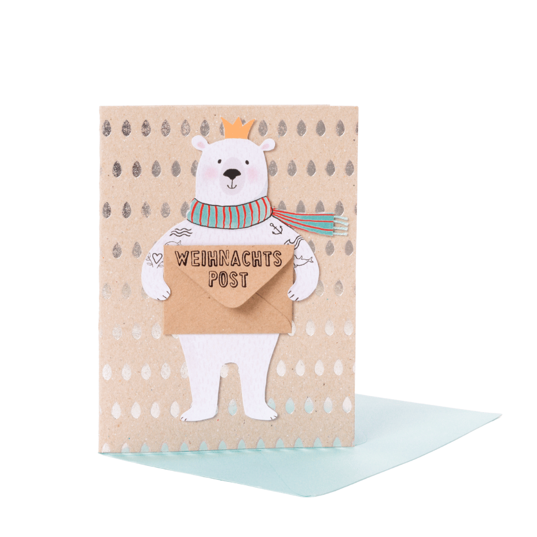 Winter Postman Card, Bear