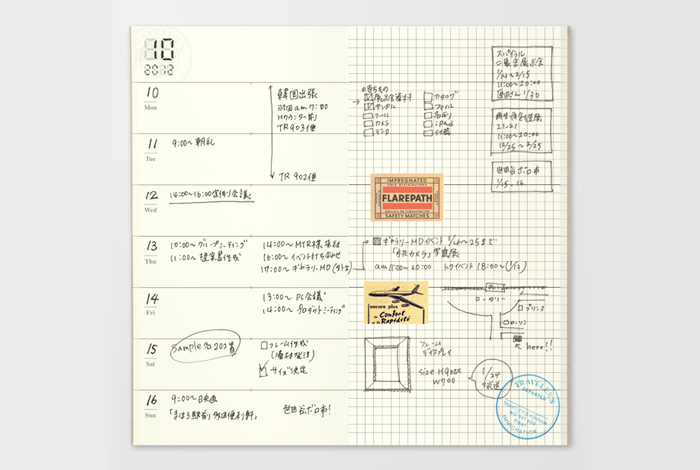 Traveler's Notebook Company - Wochenübersicht und Memo (019)