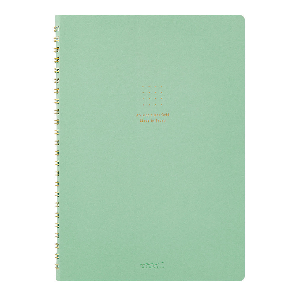 Midori Color Dot Spiral Ring Notebook - Green
