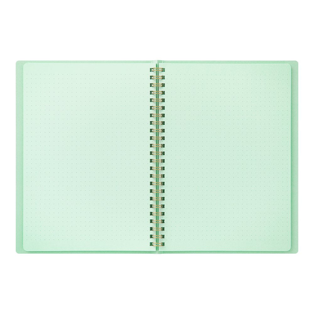Midori Color Dot Spiral Ring Notebook - Green