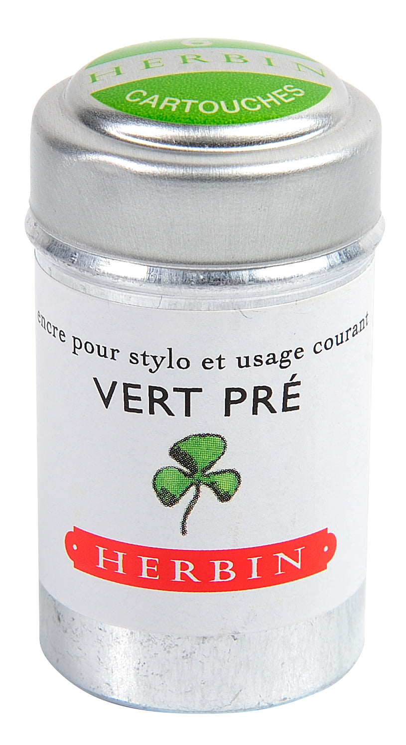 Herbin - Vert pre (clover green), 6 cartridges