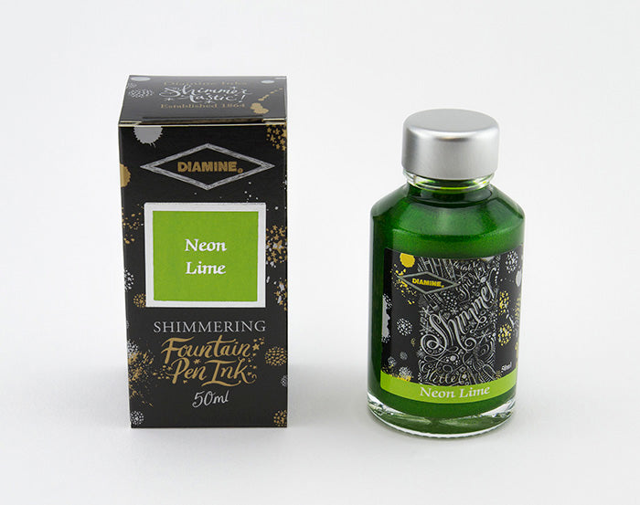 Diamine Shimmering Ink - Neon Lime, 50 ml