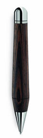 e+m - Drake twist ballpoint pen, Zebrano maroon-nickel-plated