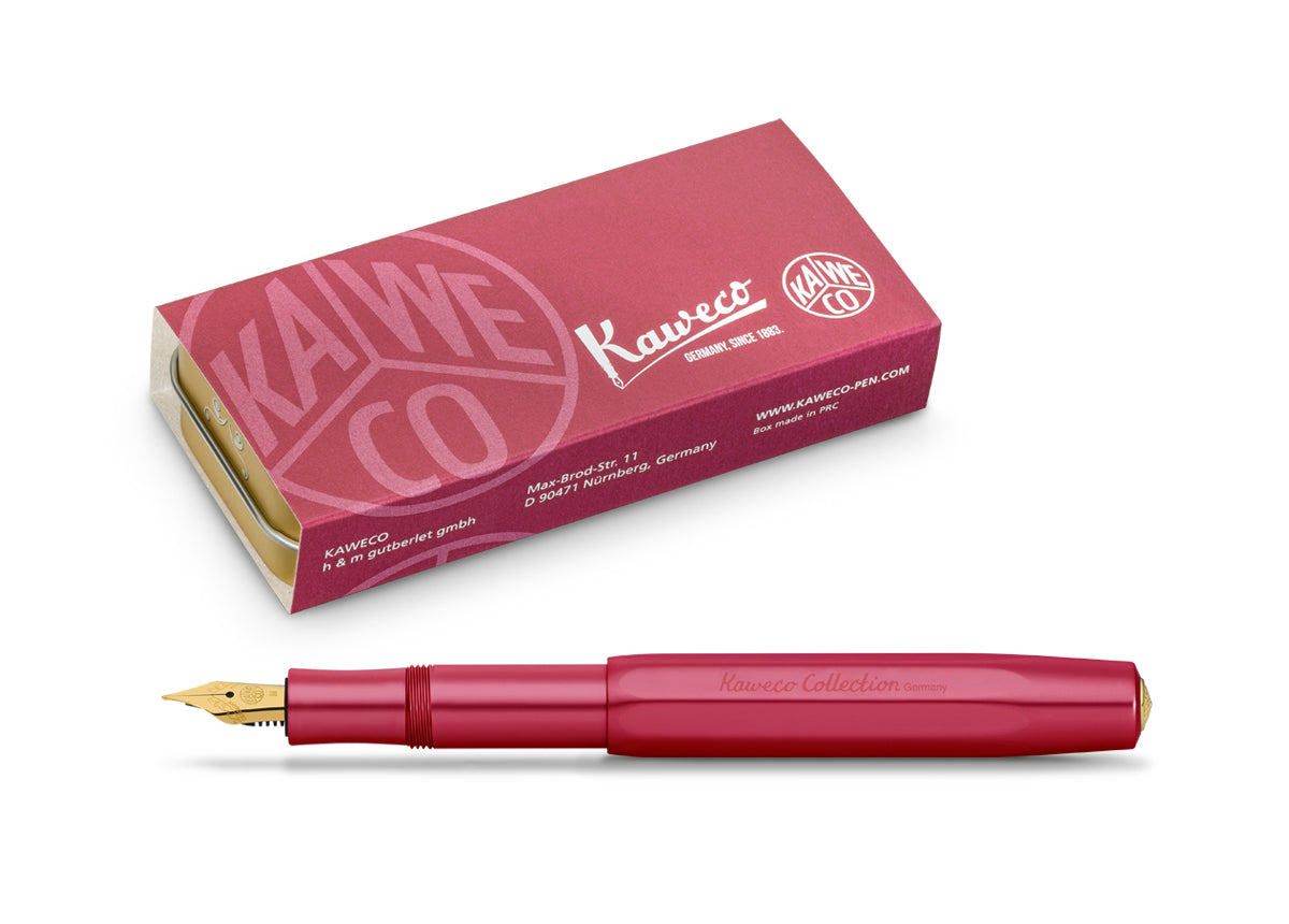 Kaweco Füllhalter Aluminium aus der Collection Serie in der Farbe ruby, mit passender Dose