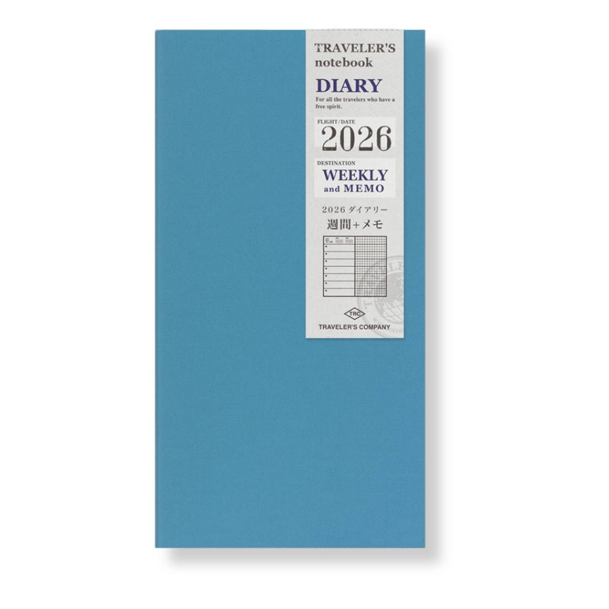 Travelers Notebook - 2026 Kalender, Weekly + Memo regular size