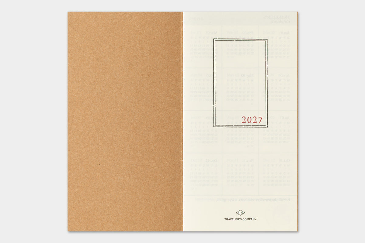 Travelers Notebook - 2027 Kalender, Monthly regular size