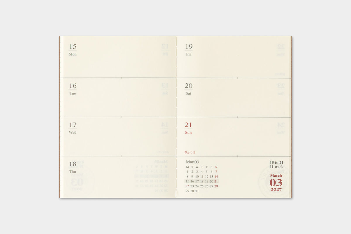 Traveler's Notebook Company - Passport - 2027 Kalender Weekly