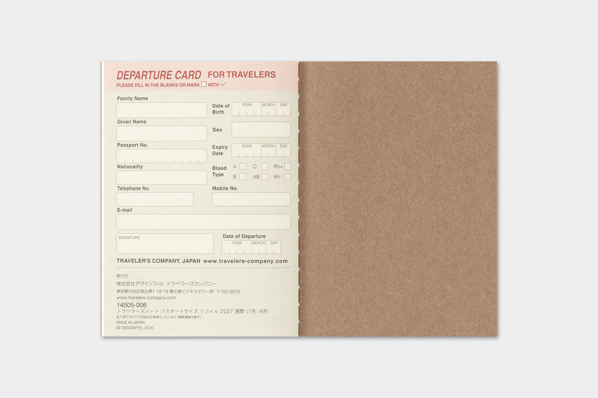 Traveler's Notebook Company - Passport - 2027 Kalender Weekly