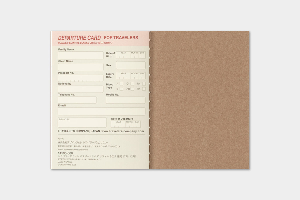 Traveler's Notebook Company - Passport - 2027 Kalender Weekly