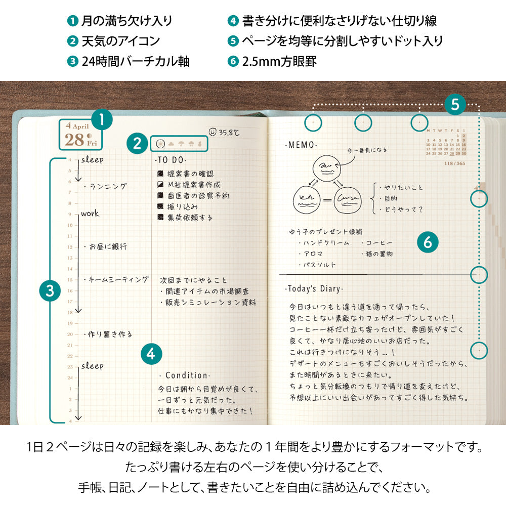 Midori - Kalender 2026 Hibino A6