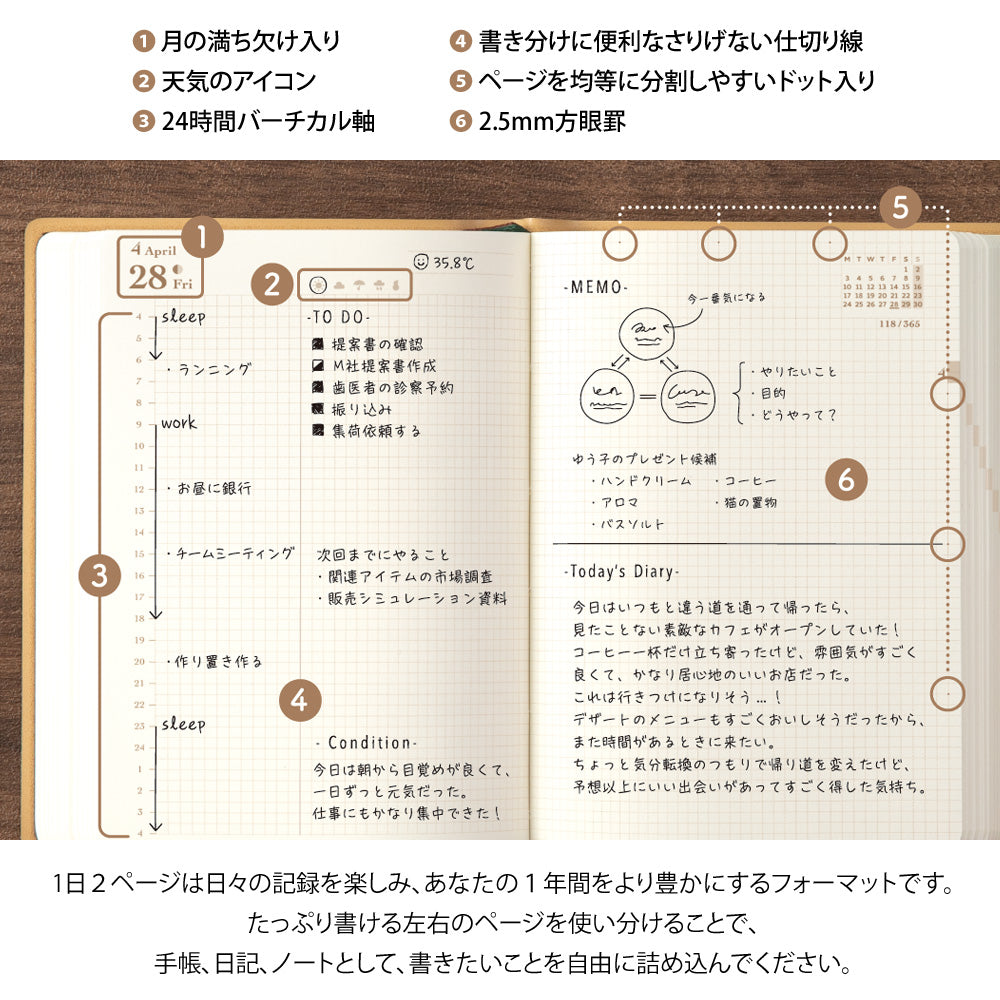 Midori - Kalender 2026 Hibino A6