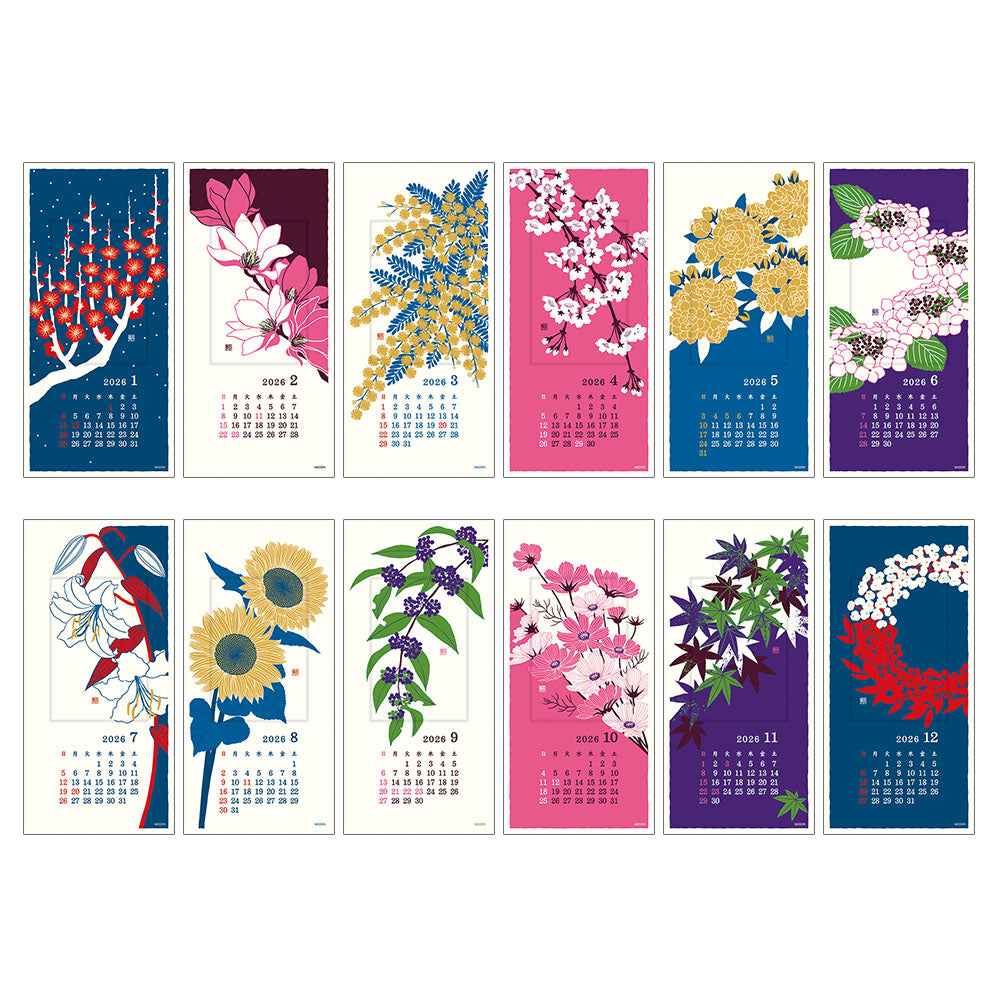 Echizen Wandkalender 2026 - Blumen