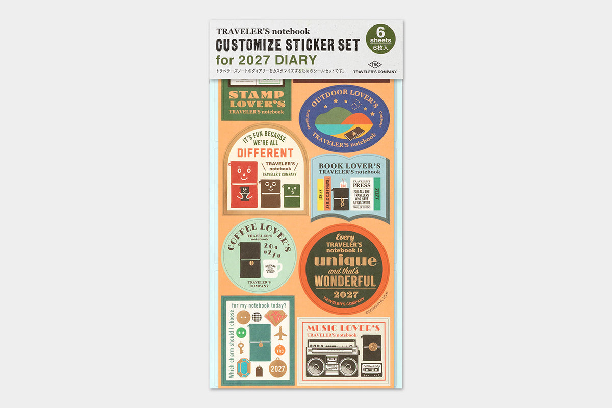 Traveler's Notebook - Kalender 2027 - Sticker Set