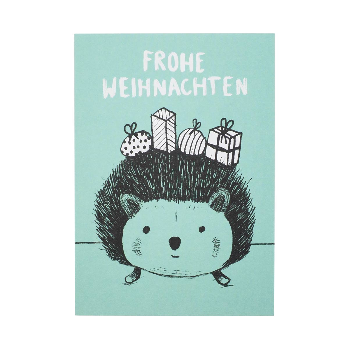 Postkarte Igel Weihnachten