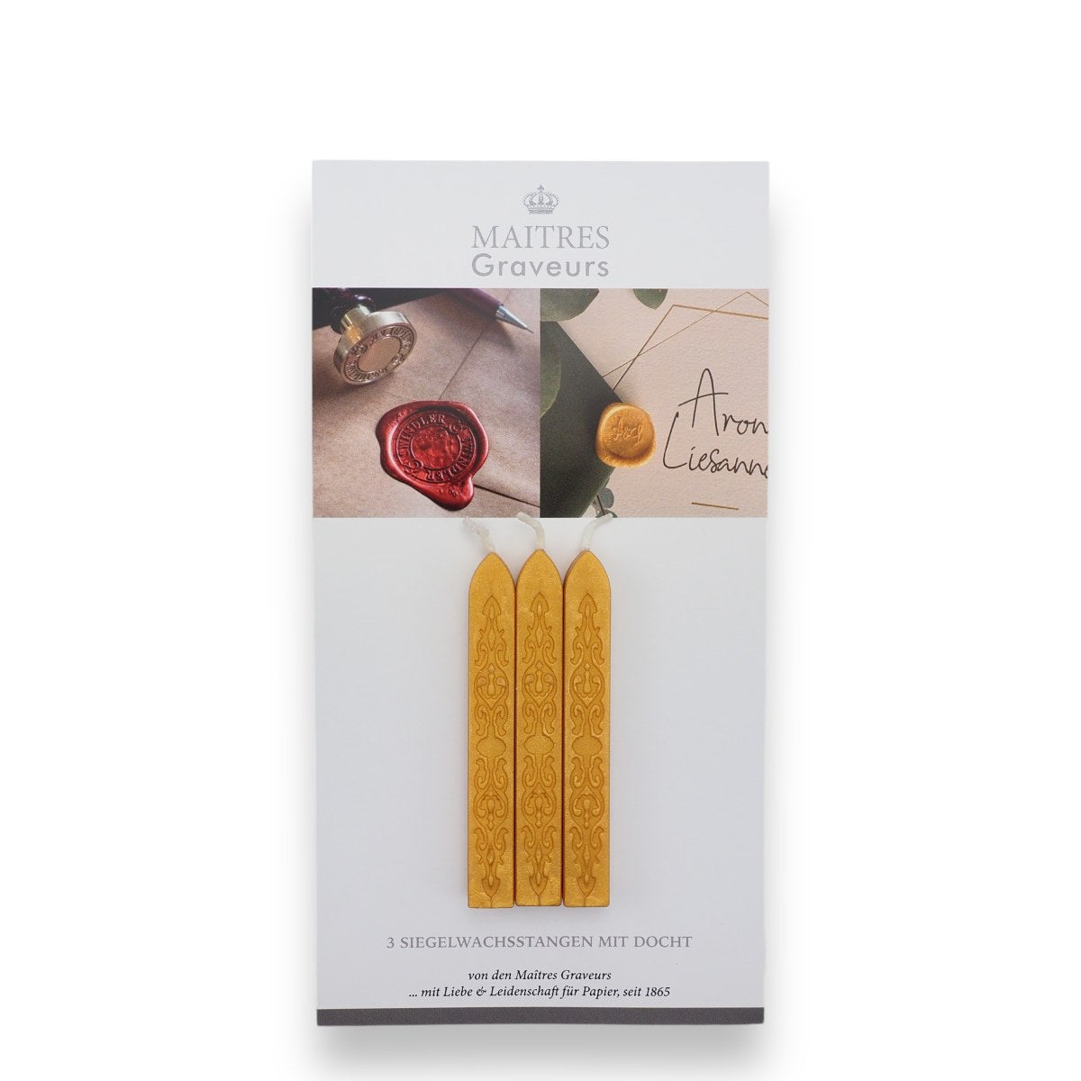 Maitres Engravers - 3 sealing wax sticks, gold