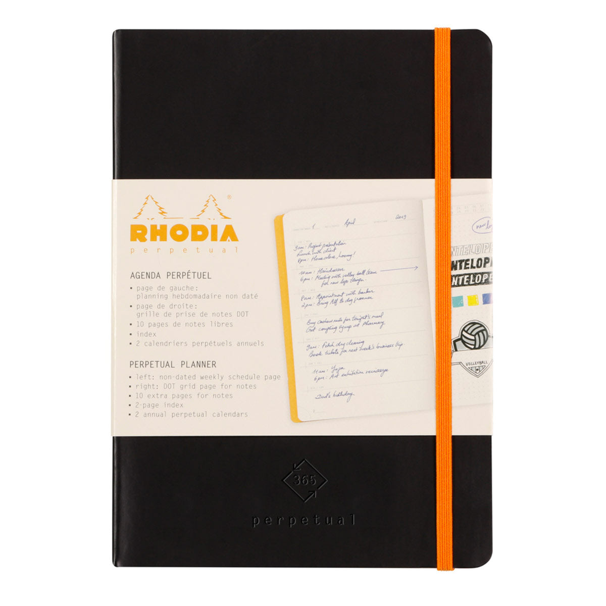 Rhodia - Perpetual Kalender A5, schwarz