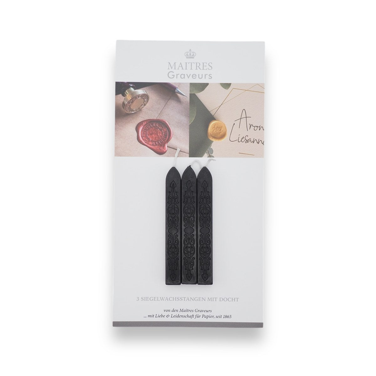 Maitres Engravers - 3 sealing wax sticks, black