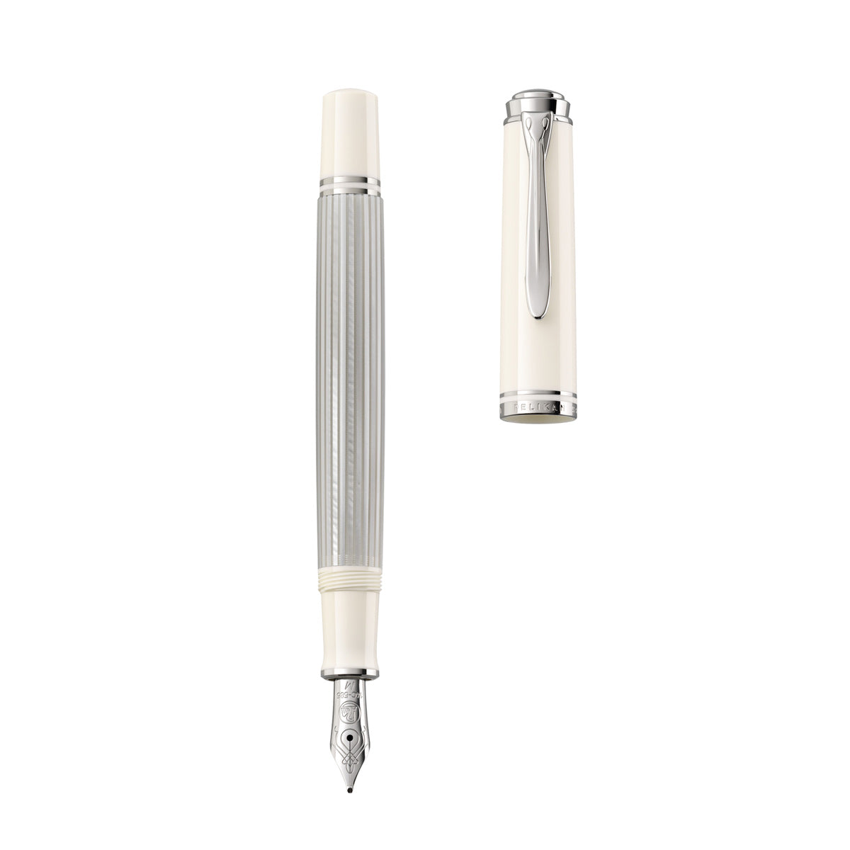 Pelikan piston fountain pen M405 silver-white