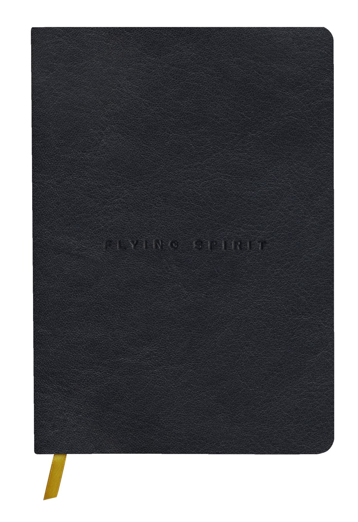 Flying Spirit notebook A5 with leather cover, black lined