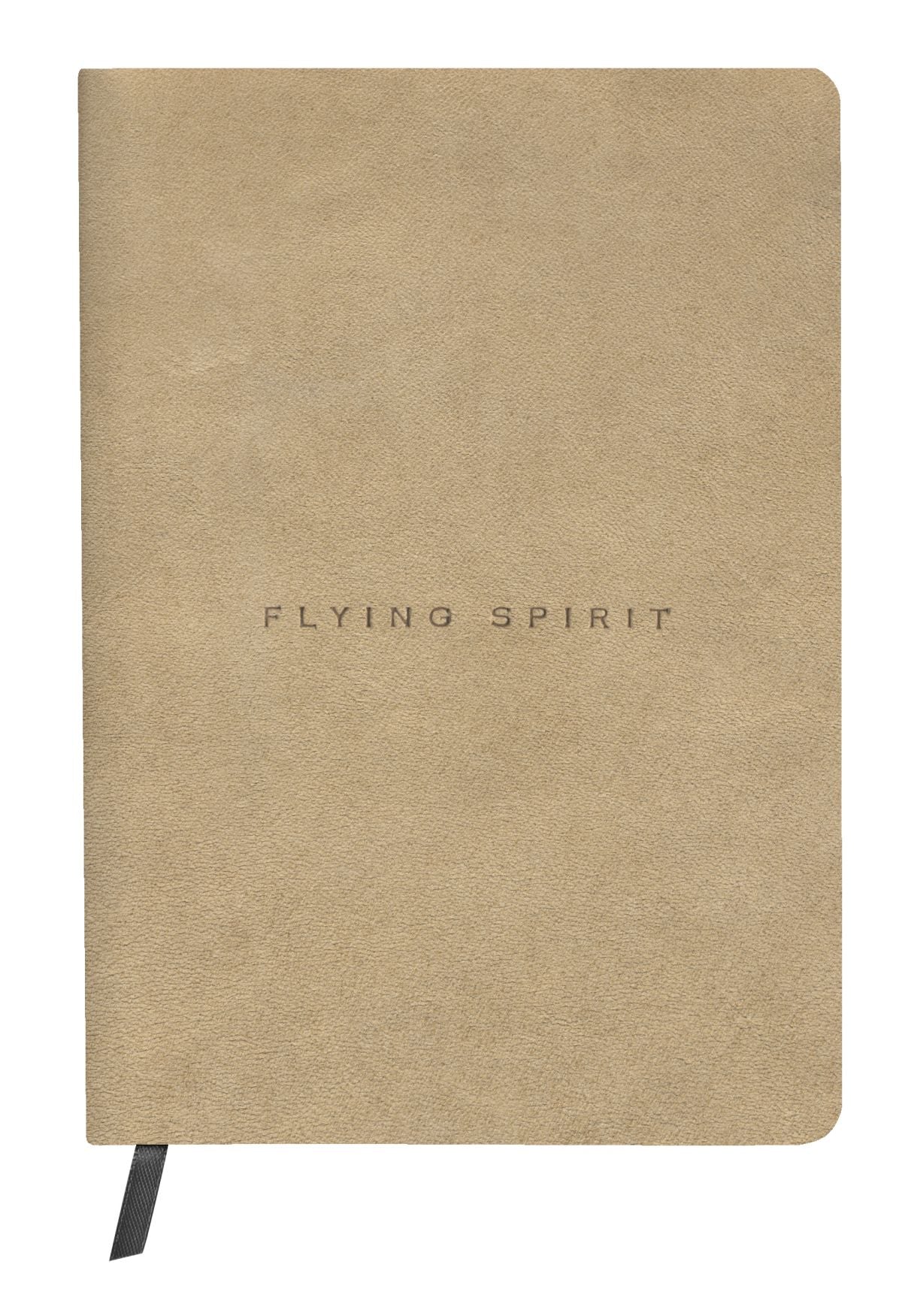 Flying Spirit notebook A5 with leather cover, lined beige