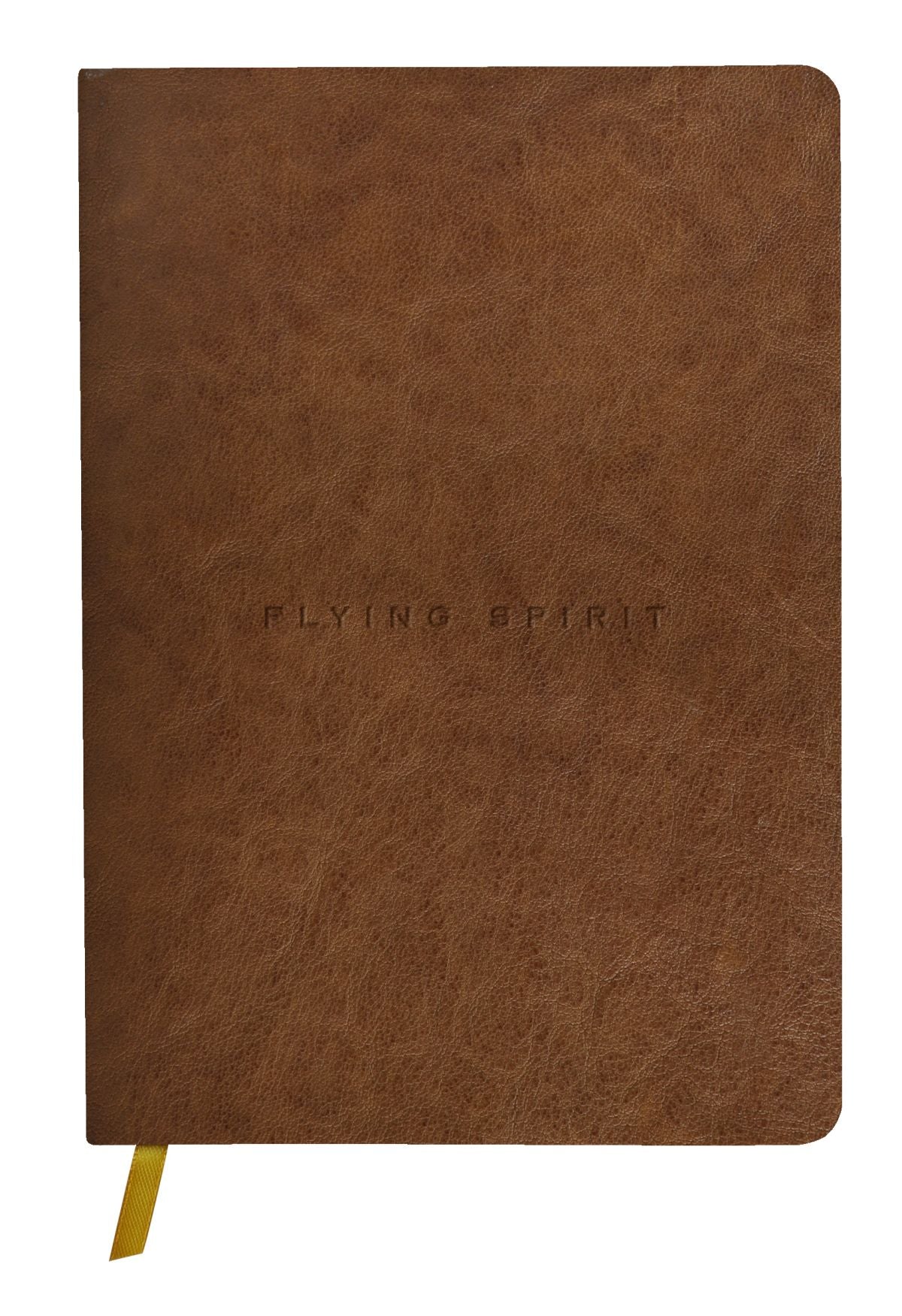Flying Spirit notebook A5 with leather cover, cognac dotted