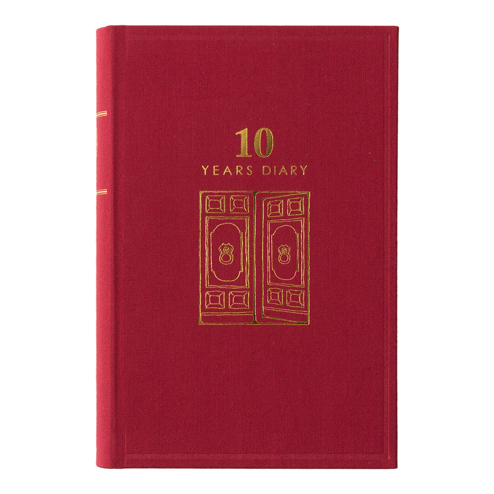Midori Daily Diary - 10 years red