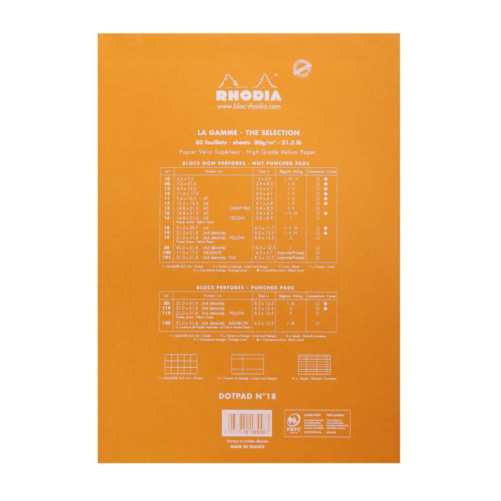 Rhodia - Dotpad A4 No. 18, orange