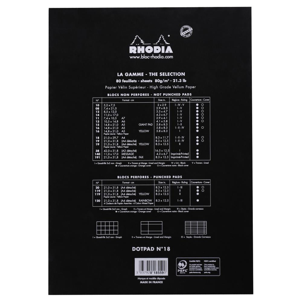 Rhodia - Dotpad A4 No. 18, schwarz