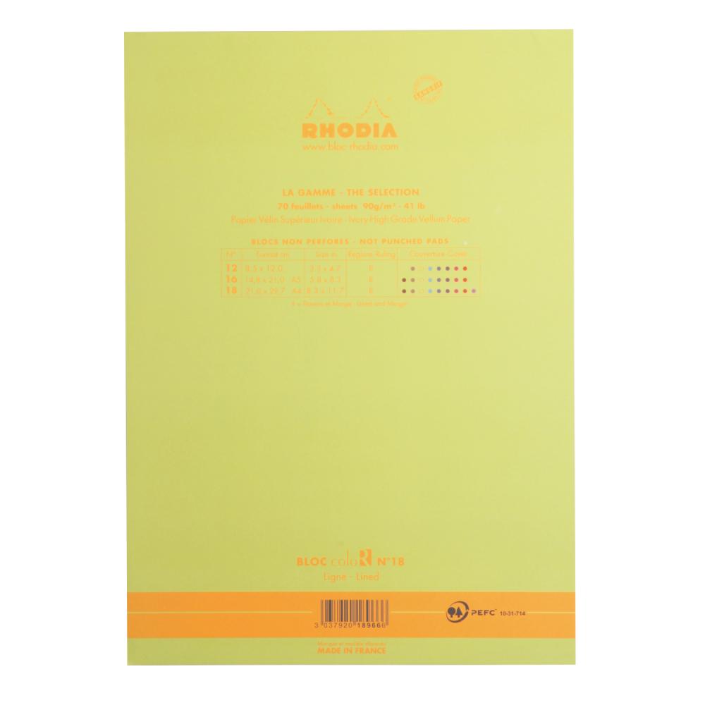 Rhodia ColoR - Notizblock A4, anisgrün
