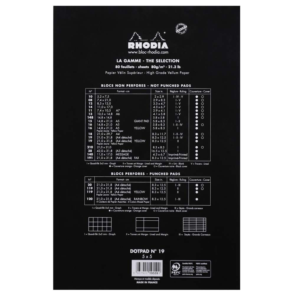 Rhodia Dotpad A4+, No. 19 black