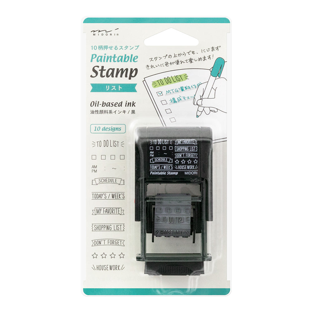 Midori - Bemalbarer Stempel, Liste