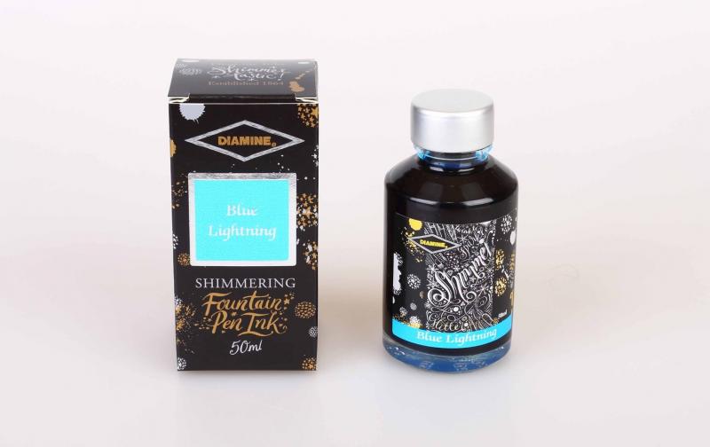 Diamine Shimmering Ink - Blue Lightning, 50 ml