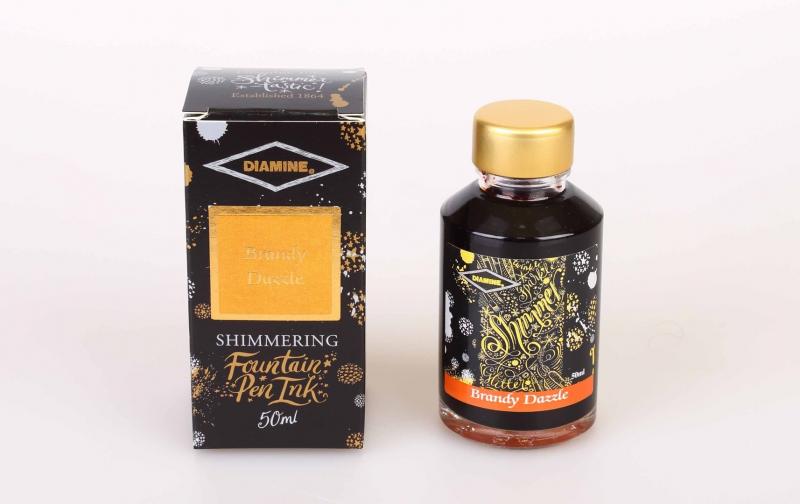 Diamine Shimmer Ink - brandy dazzle, 50ml ink jar