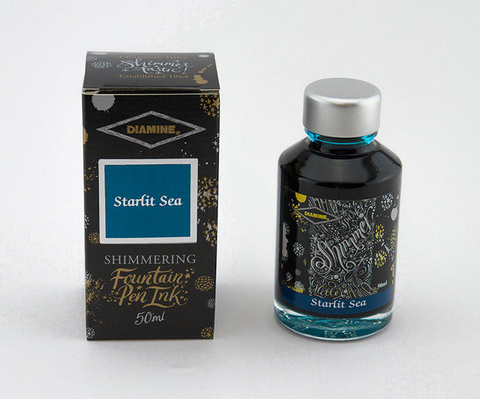 Diamine Shimmer Ink - Starlit Sea, 50ml ink bottle