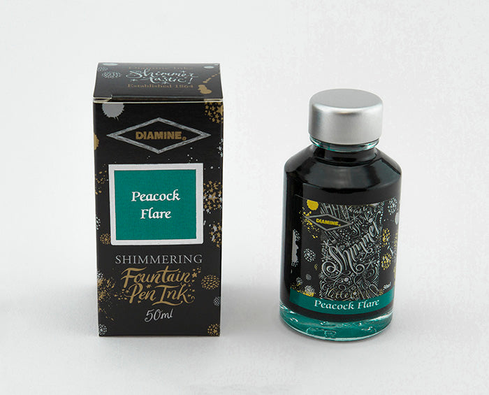 Diamine Shimmer Ink - Peacock Flare, 50ml ink bottle