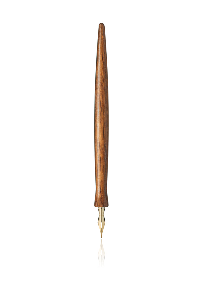 Curve pen holder, antique oak