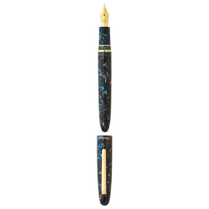 Estie Noveau Blue fountain pen, gold trim
