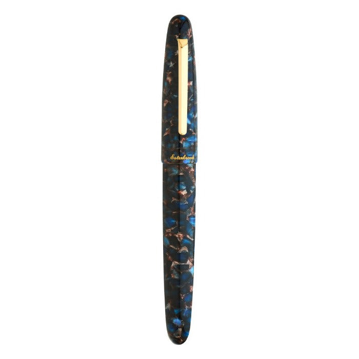 Estie Noveau Blue fountain pen oversize, gold trim