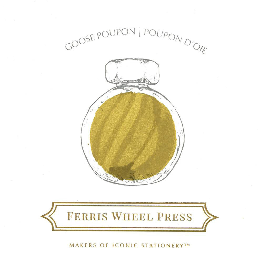 Swatch von Ferris Wheel Goose Poupon in einer gezeichneten Glasflasche. 